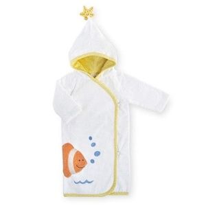 Koala Baby Boys Girls White Fish Terry Bath Robe